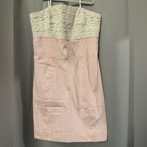 Lilly Pulitzer Pink and White Lace Strapless Dress - Picture 1 of 7